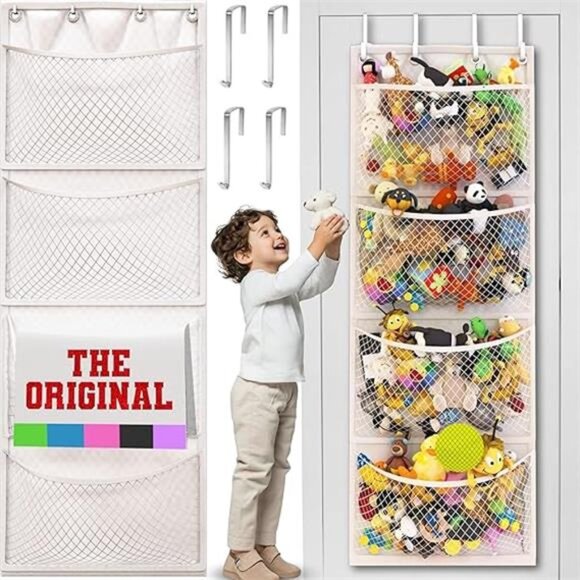 Stuffed Animal Storage (Patented) - Over Door Organizer for Stuffies, Baby Ideas - Picture 7 of 7